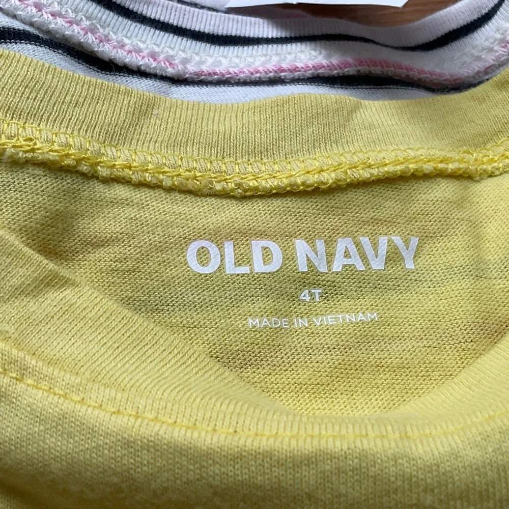 NWT Old Navy LOT Girls 4T Long Sleeve‎ T-Shirt Bundle 3 Pack Celestial Striped